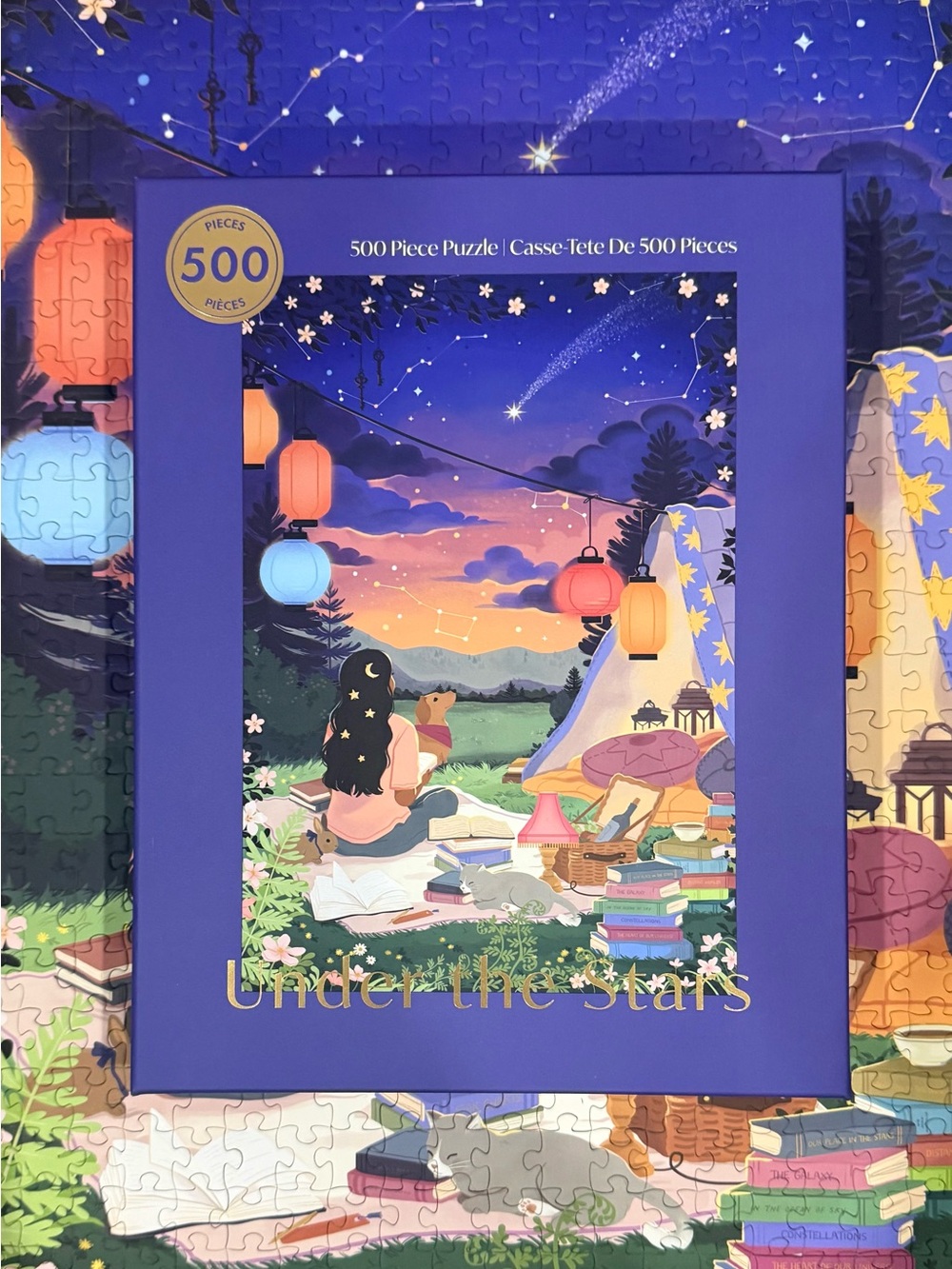 Under the Stars 500-Piece Puzzle - Purple Night Sky